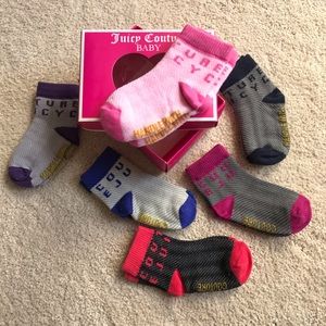 NIB Juicy Couture Baby Socks 6 Pairs, 12-24 Mos